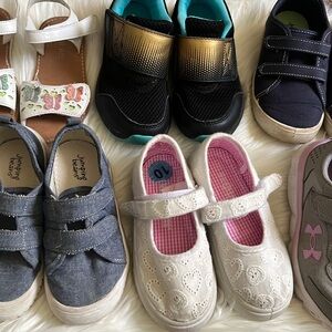 6 pairs of toddler shoes girls ranging 9-11